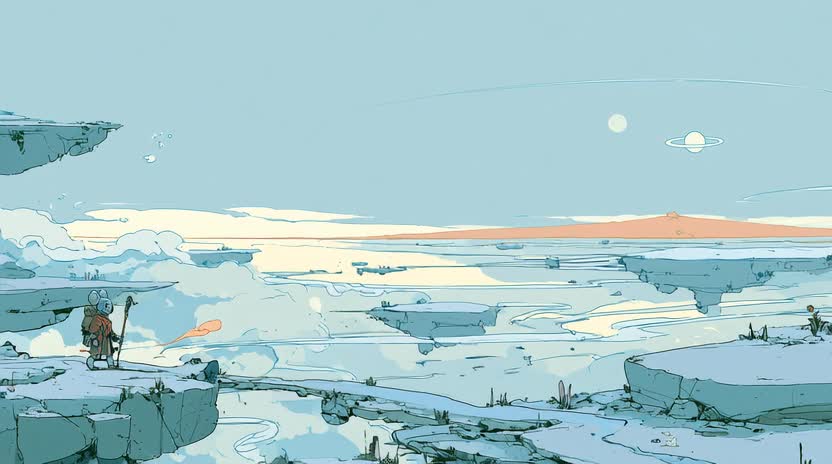 The Learning Path — a koala explorer on a misty high plateau
